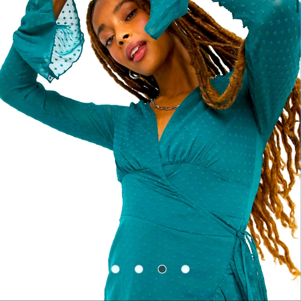 Turquoise flair mini dress